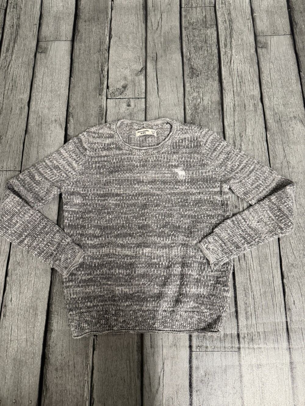 Girls Abercrombie Kids Marled Grey Sweater Rolled Hem Sz 11/12 Soft Cozy